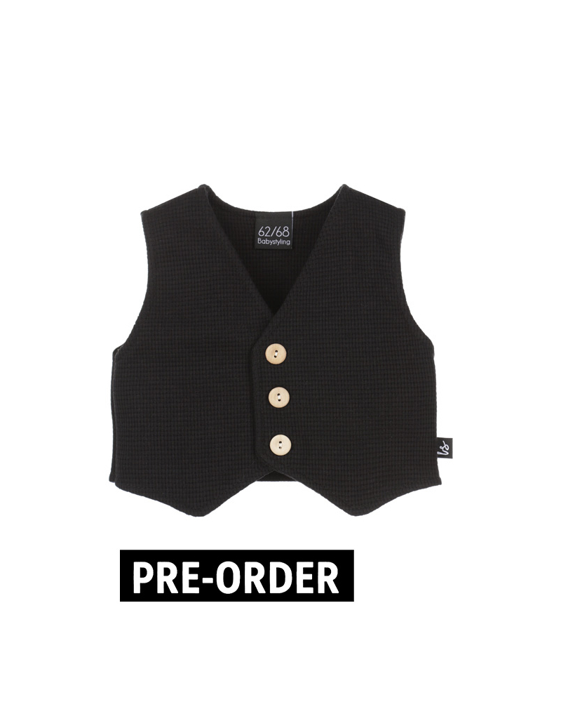 Wafel gilet (zwart)