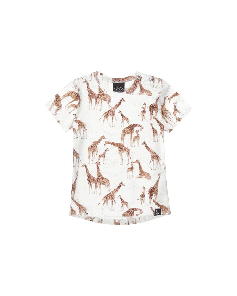 Giraffe party t shirt rounded back Babystyling