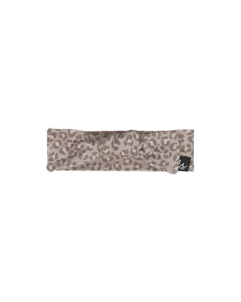 Haarbandje leopard spots small (grijsbeige)