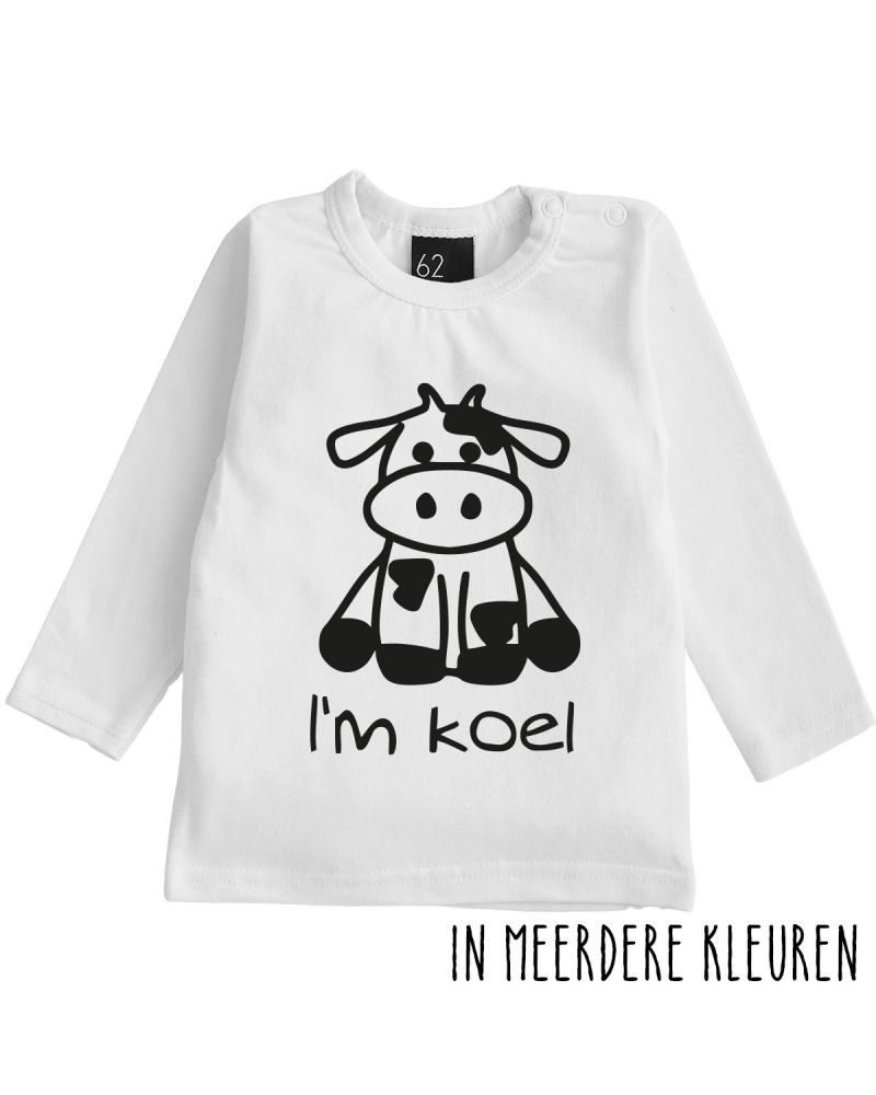 I'm koel longsleeve wit/zwart