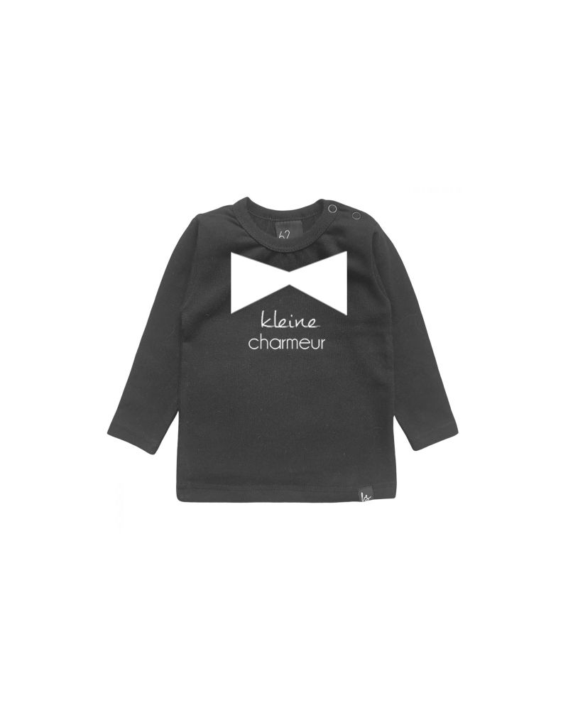 Kleine charmeur longsleeve shirt Zwart/Wit