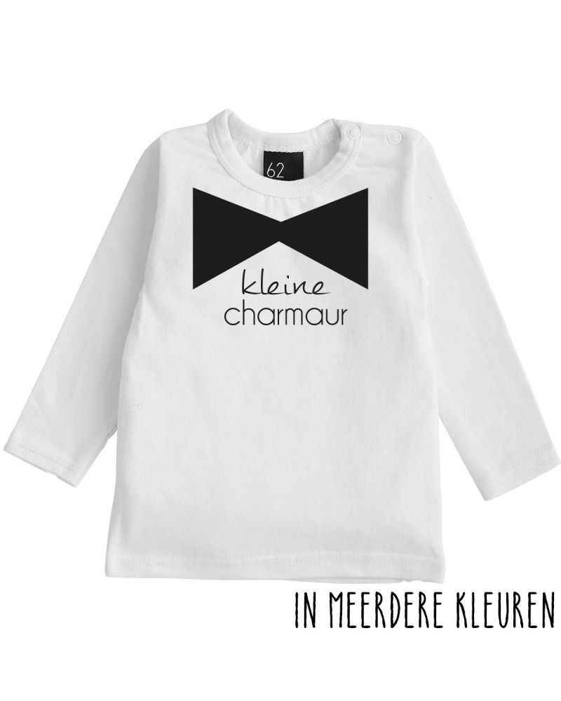 Kleine charmeur longsleeve wit/zwart