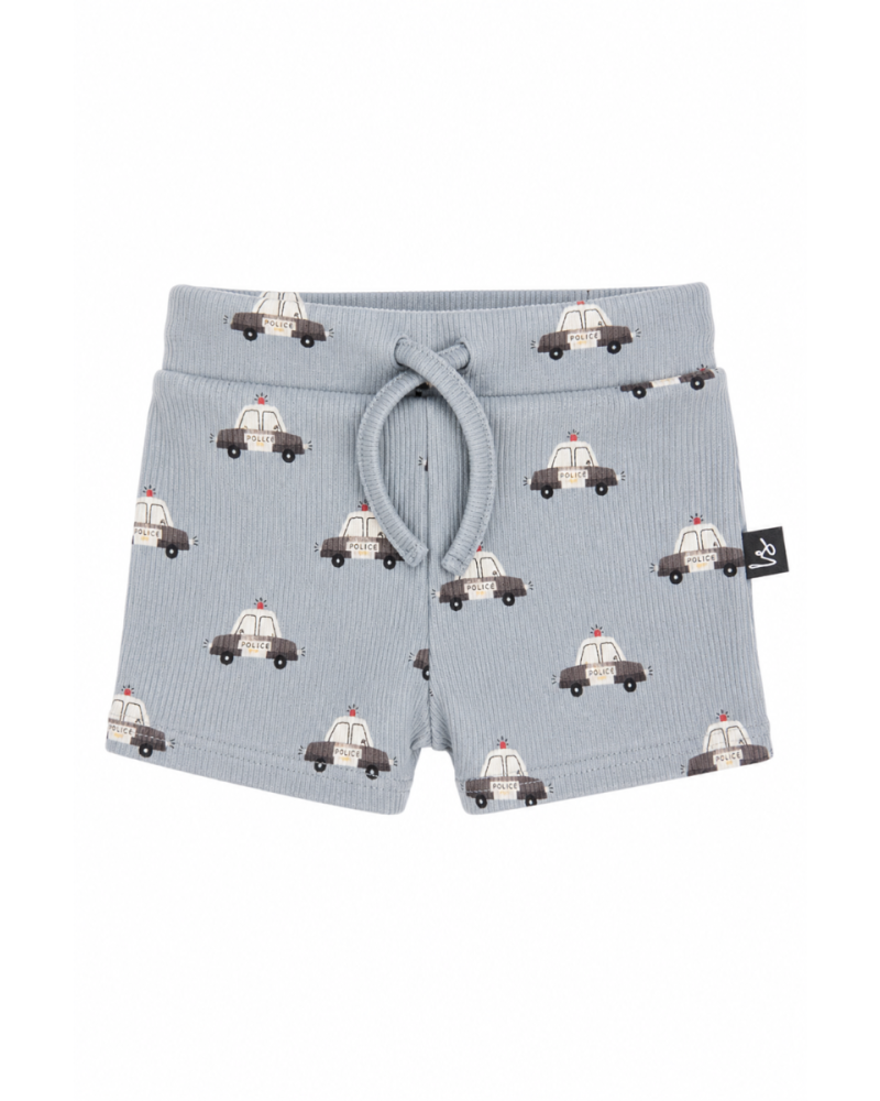Rib jersey korte broek politieauto