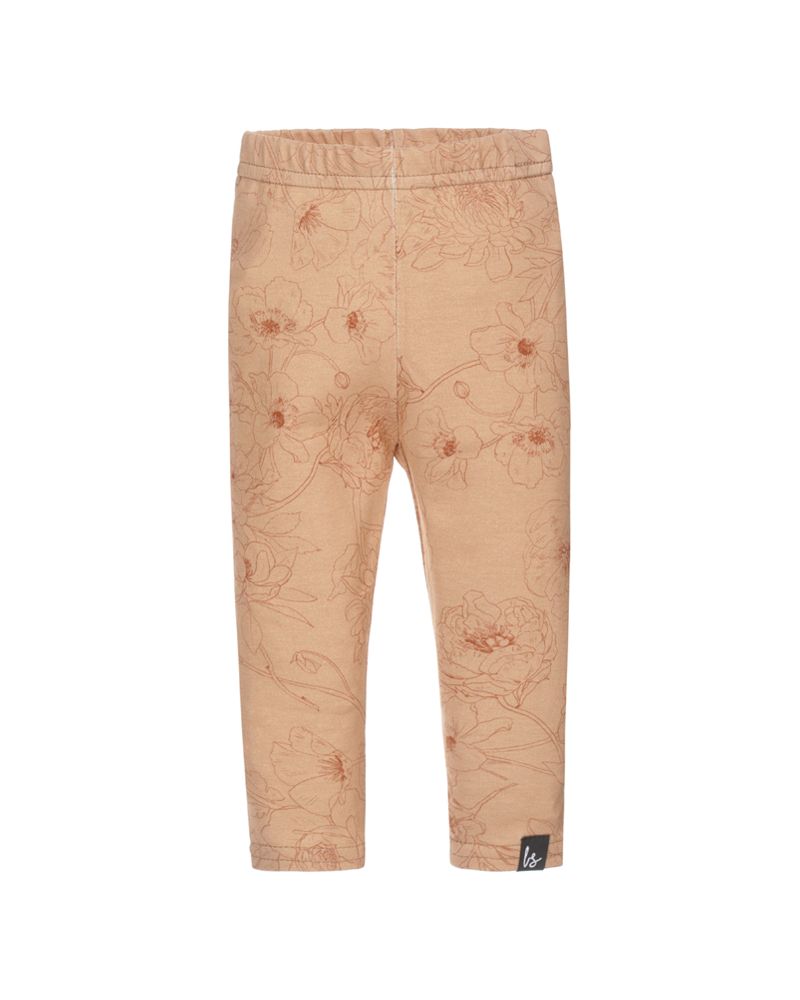 Legging drawn flowers chestnut