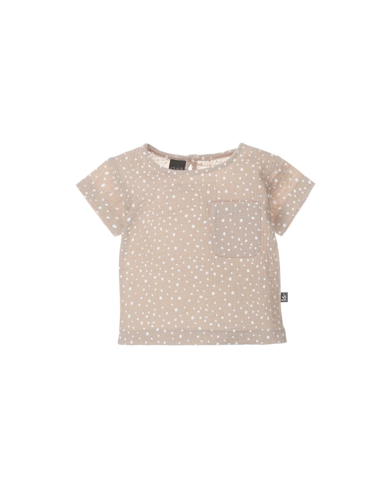 Linnen pocket t-shirt dotted