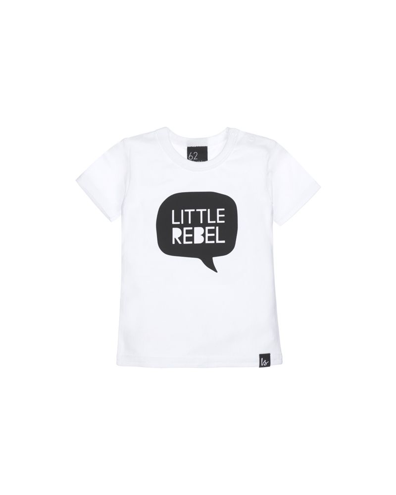 Little rebel t-shirt wit/zwart