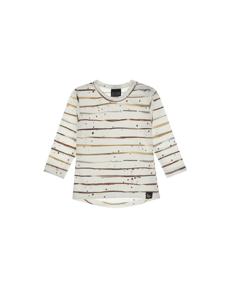 Natural stripes longsleeve (rounded back)