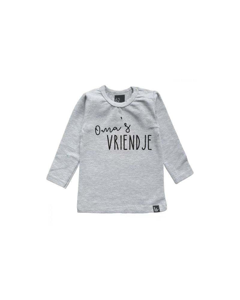 Oma's vriendje longsleeve shirt Grijs/Zwart
