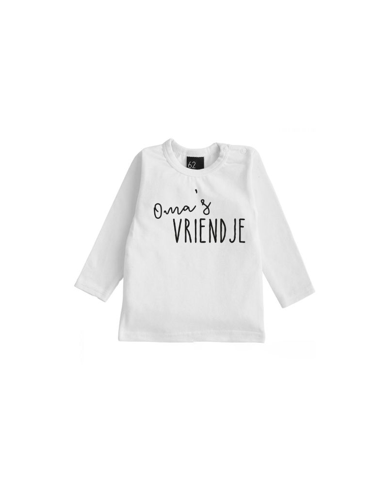 Oma's vriendje longsleeve shirt Wit/Zwart