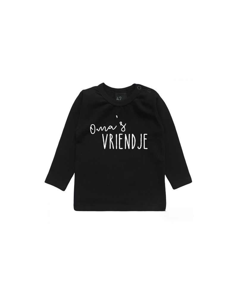 Oma's vriendje longsleeve shirt Zwart/Wit