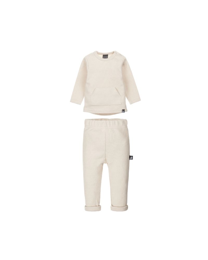 Outfit longsleeve wafel sand