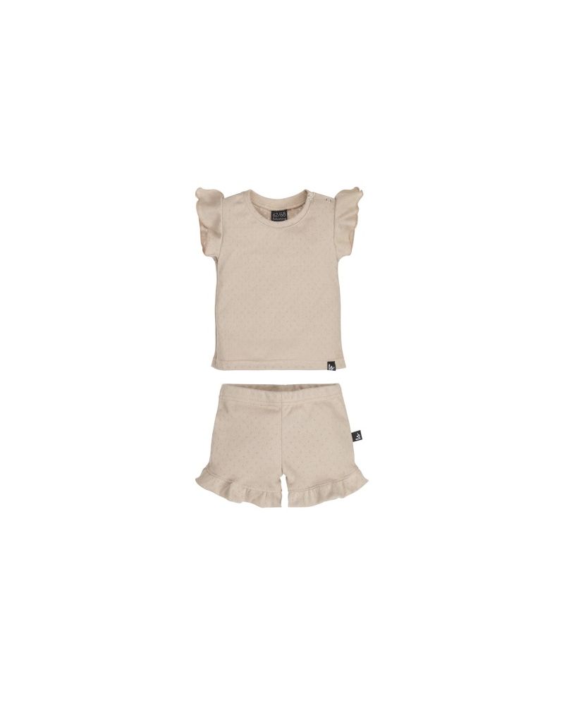 Outfit ruffle summer pointelle beige