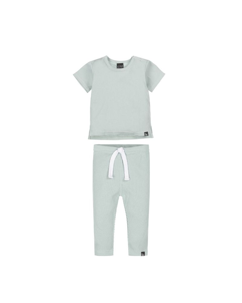 Outfit rib jersey set light blue