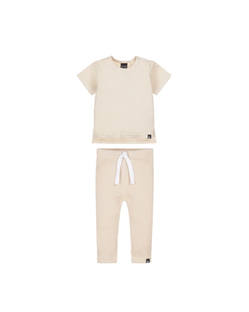 Outfit rib jersey set sand