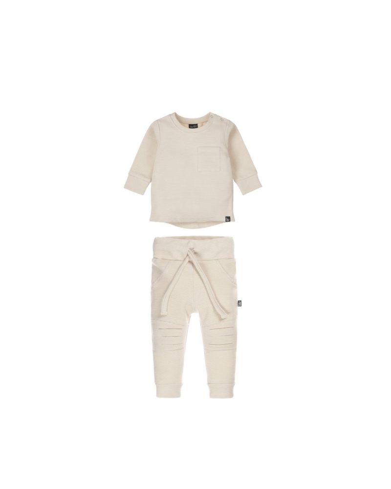 Outfit ripped rib sand