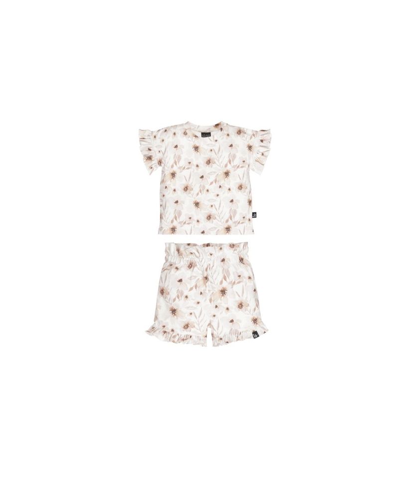Outfit ruffle summer set flowers elle