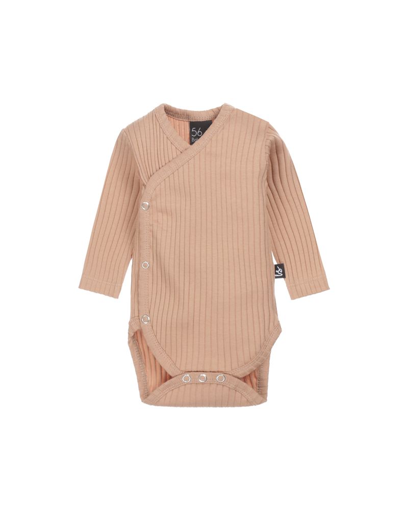 Overslag romper groovy rib (camel)