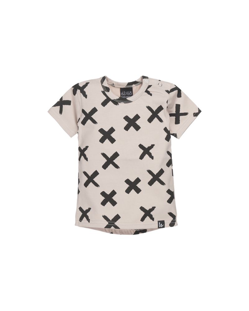 Painted cross t-shirt (sand) (rounded back)
