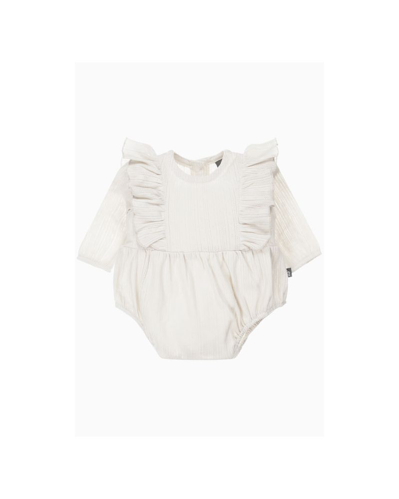 Vertical ruffle playsuit (ecru)