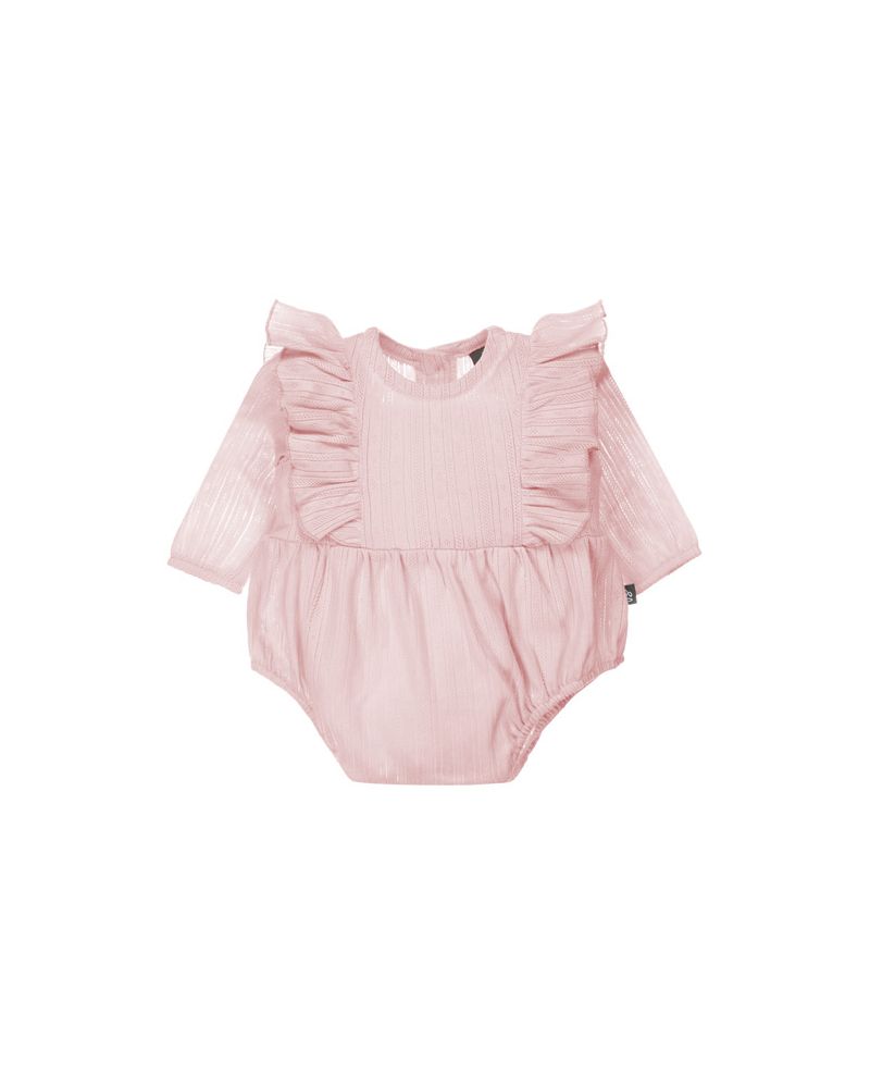 Vertical ruffle playsuit (rose)
