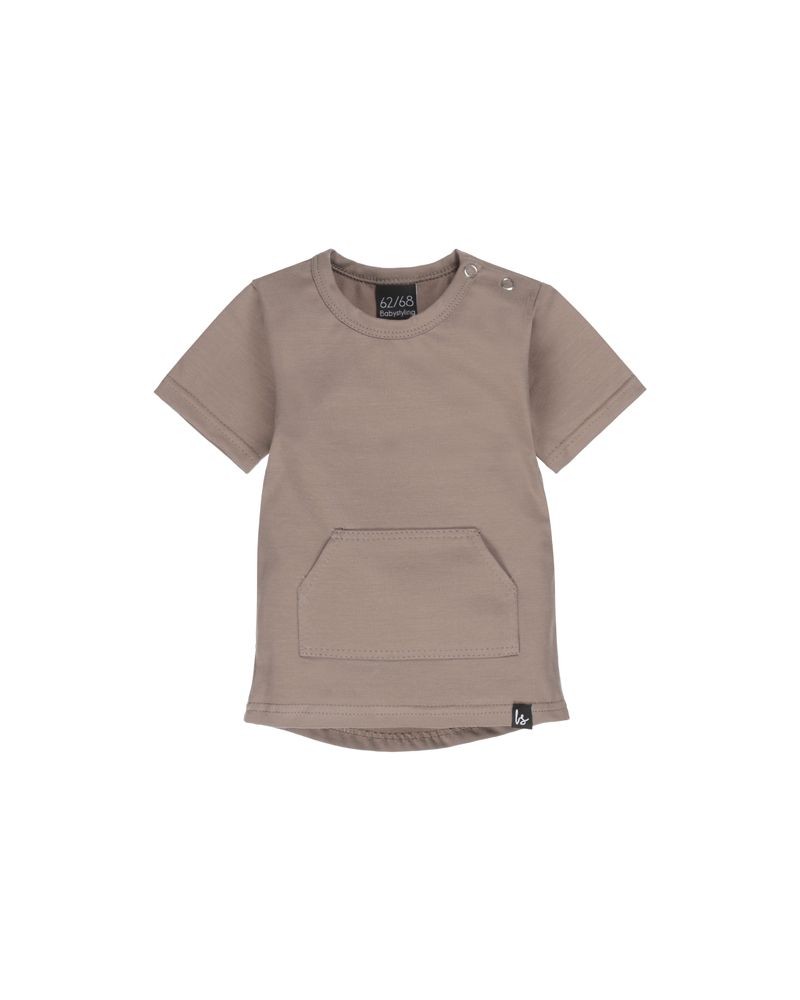 Pocket t-shirt bruin