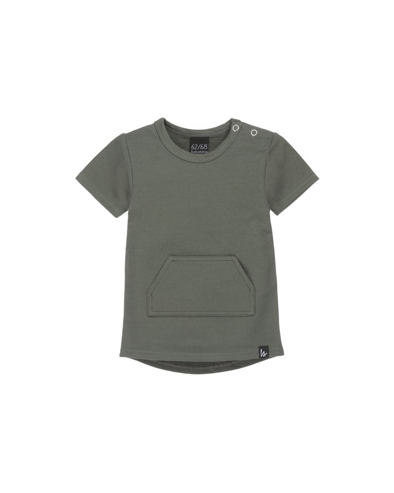 Pocket t-shirt kaki (rounded back)