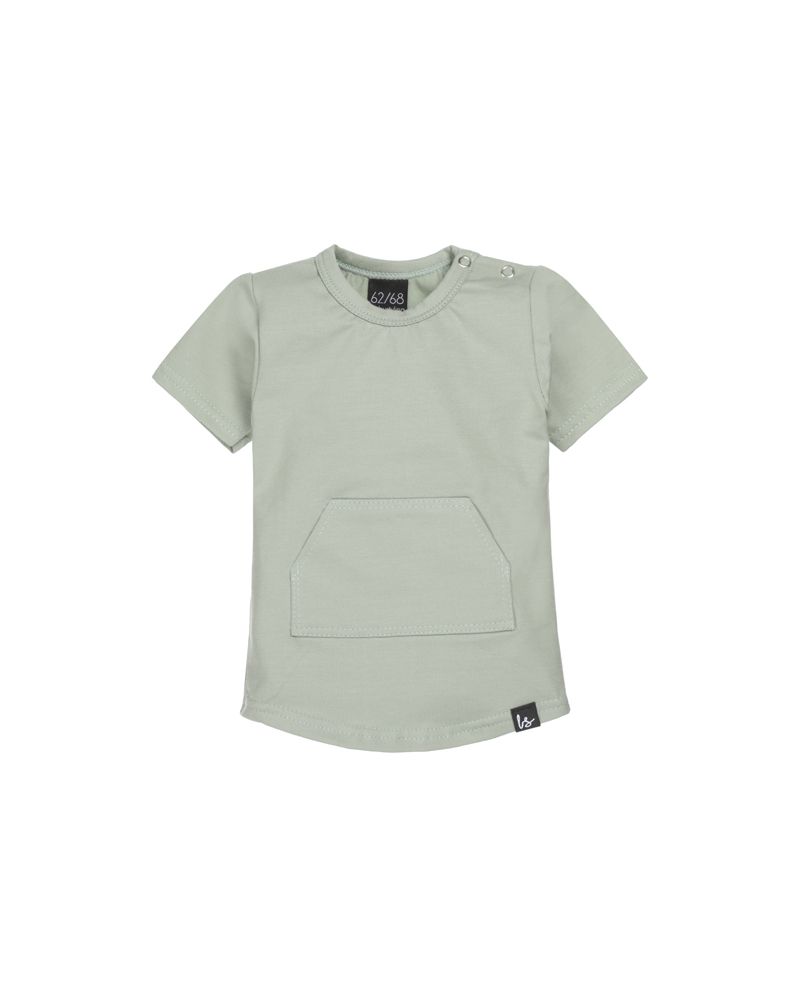 Pocket t-shirt mosgroen (rounded back)