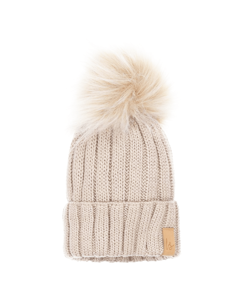 Pompom mutsje (sand)