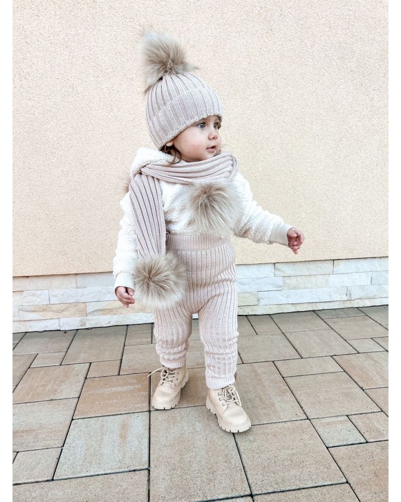 Pompom sjaaltje (sand)