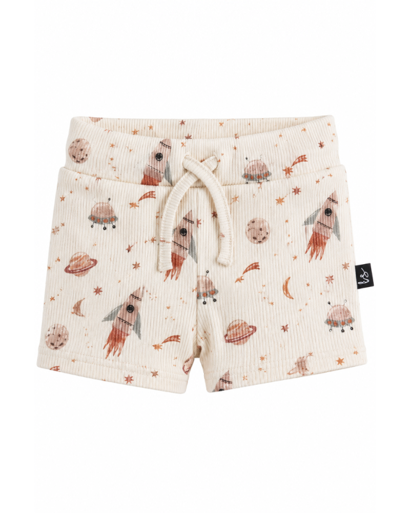 Rib jersey korte broek planeten