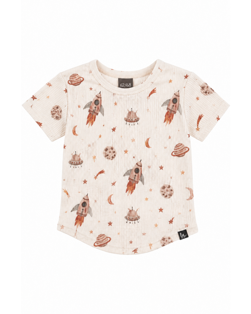 Rib jersey t-shirt planeten