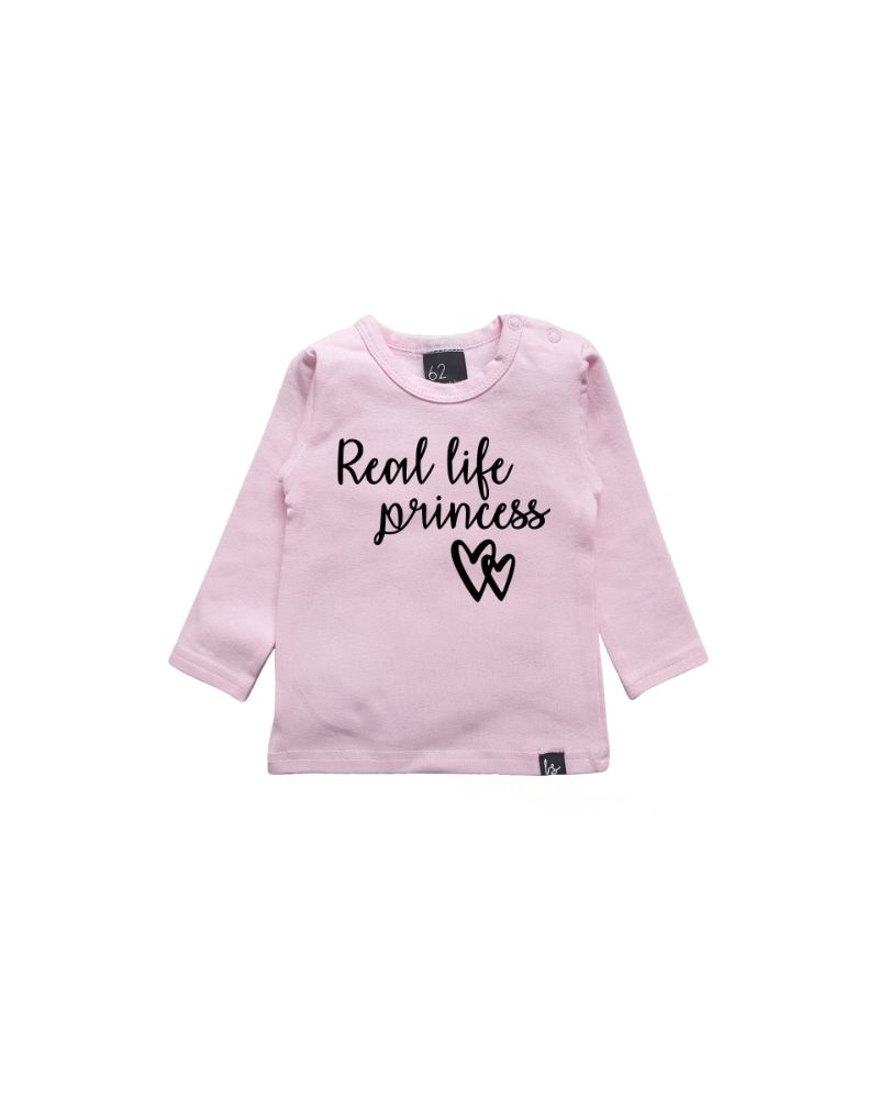 Real life princess longsleeve shirt roze/zwart