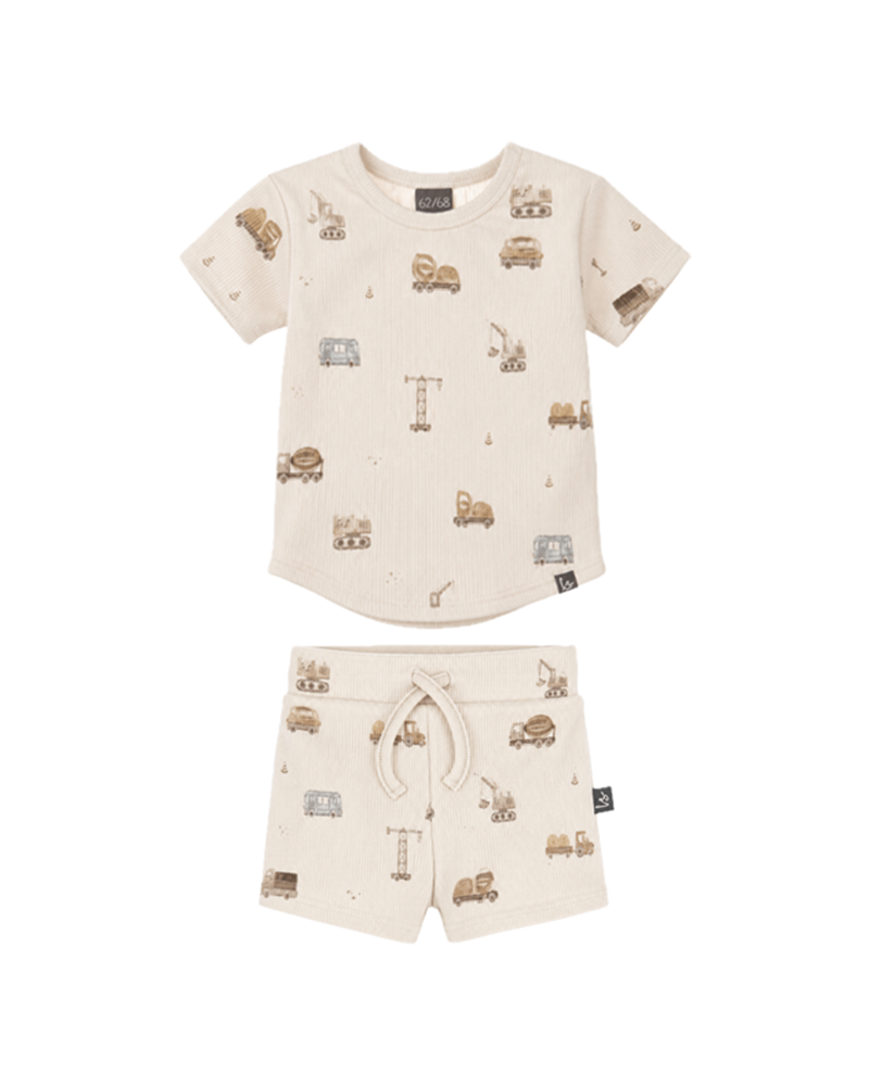 Outfit rib jersey set hijskraantjes
