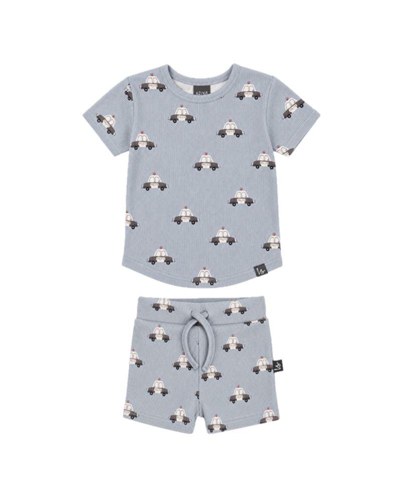 Rib jersey set politieauto
