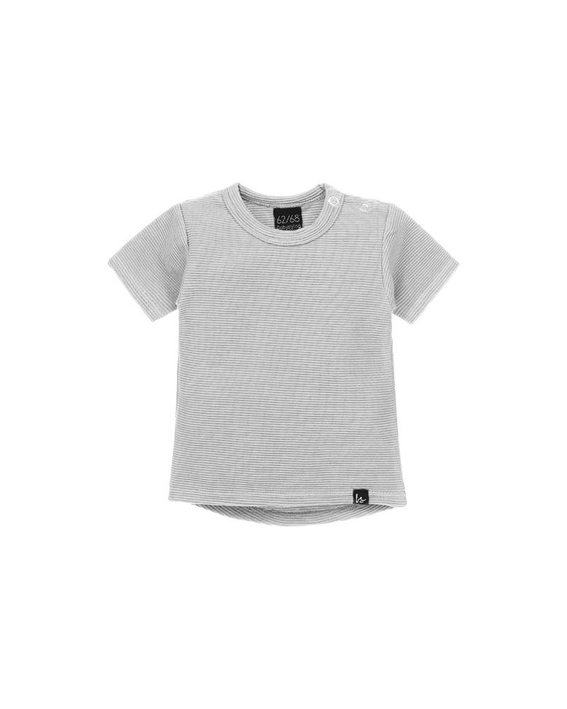 Rib t-shirt (rounded back) (grijs)