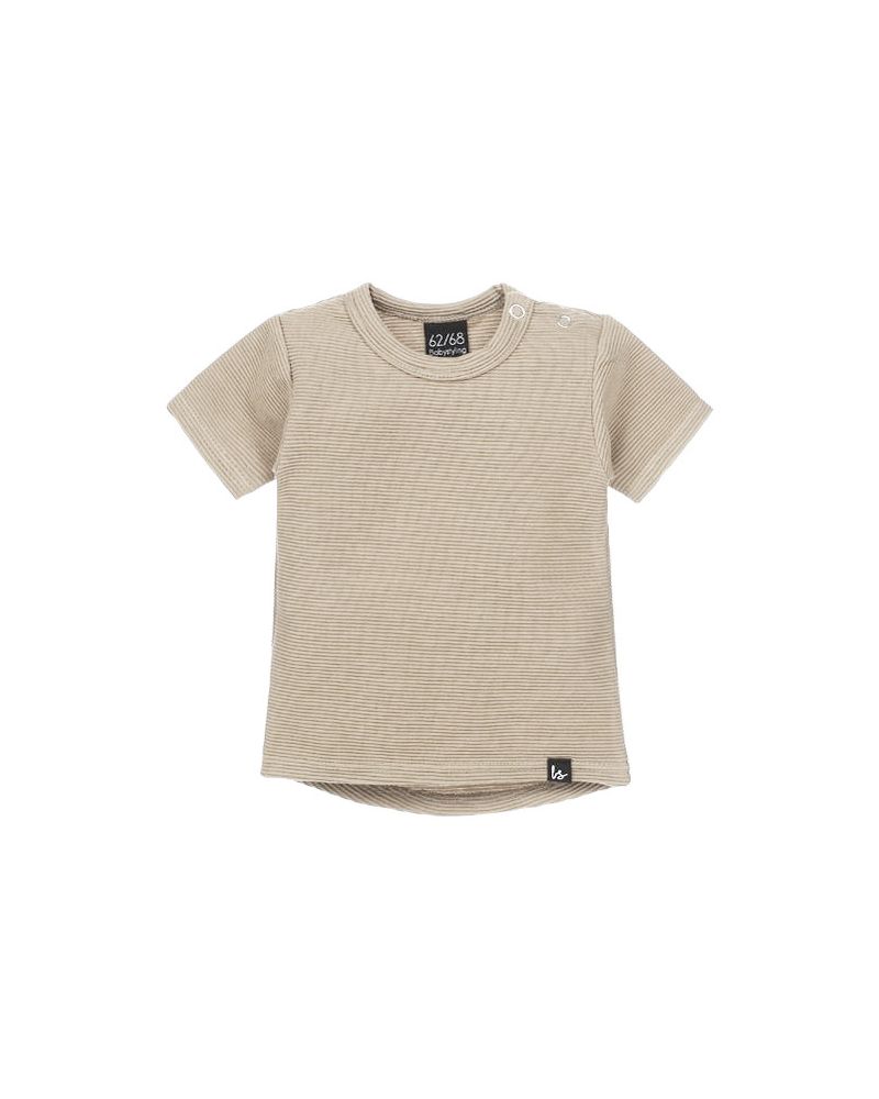 Rib t-shirt (rounded back) (beige)