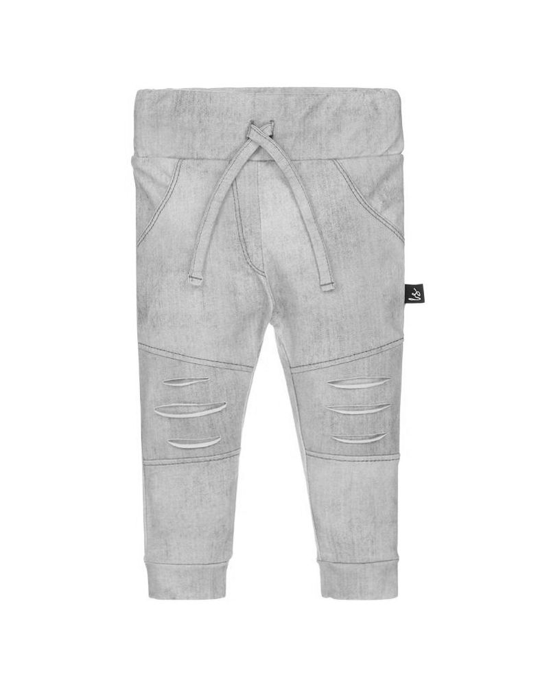 Ripped broekje (jeans look) (grijs)