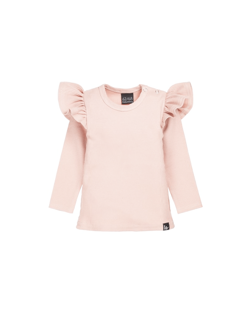 Ruffle longsleeve rib (rose)