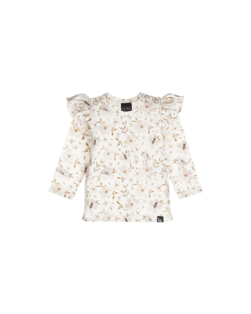 Ruffle longsleeve soft flowers