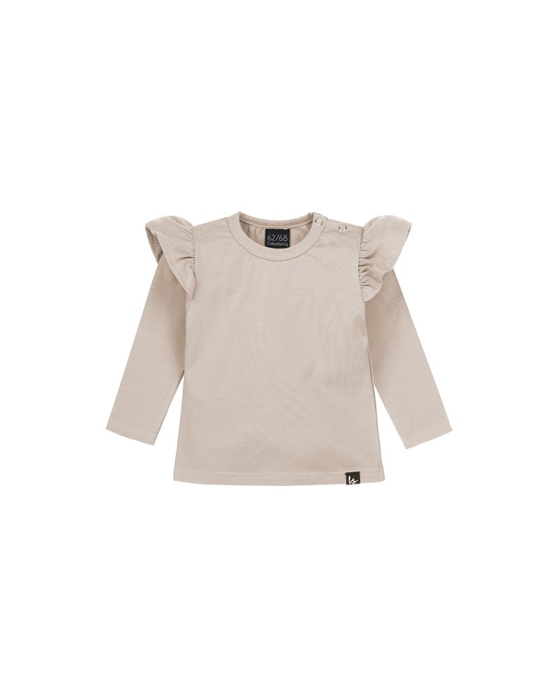 Ruffle longsleeve sand 