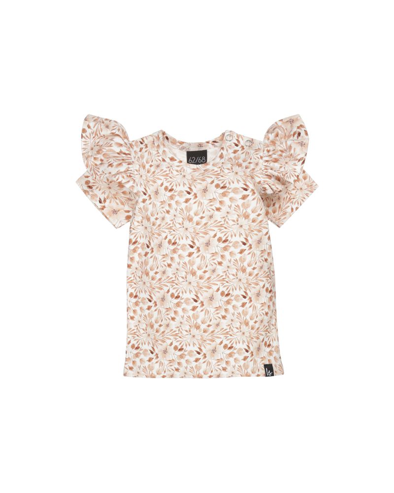Ruffle t-shirt flowers and leaves