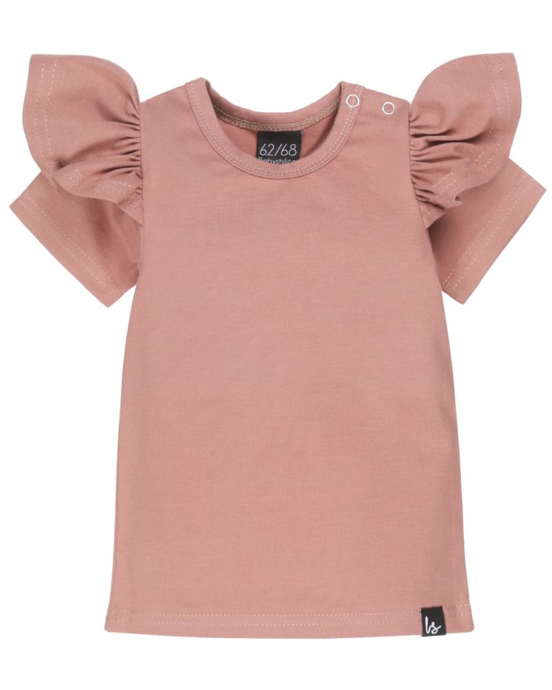 Remmen Reciteren Herkenning Ruffle t-shirt (oud roze) - Babystyling.nl