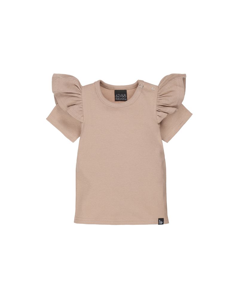 Ruffle t-shirt rib (almond) 