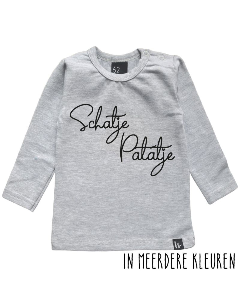 Schatje patatje longsleeve shirt Grijs/Zwart
