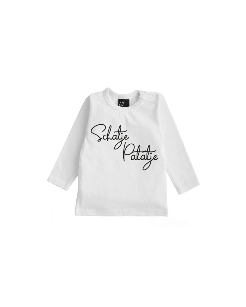 Schatje patatje longsleeve shirt Wit/Zwart