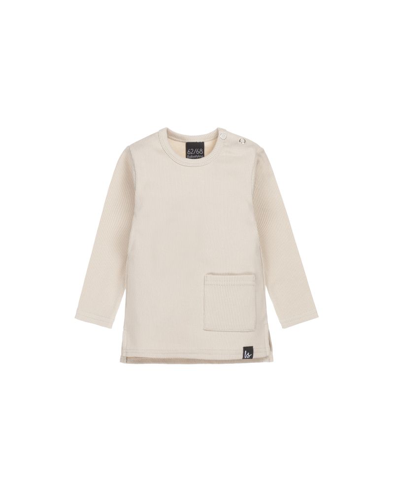 Split longsleeve rib jersey sand 