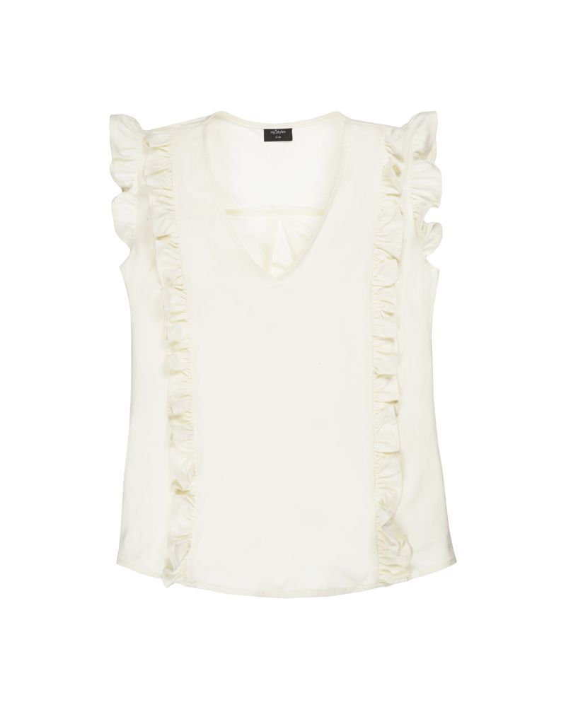 T-shirt ruffle (creme)