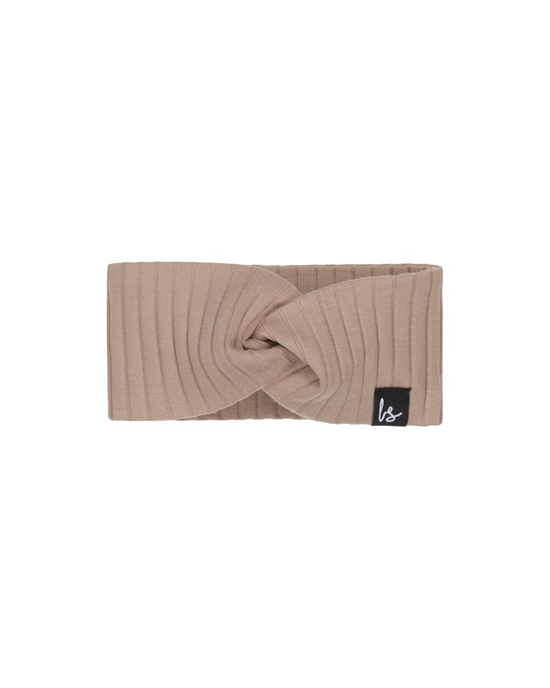 Twist haarbandje groovy rib almond