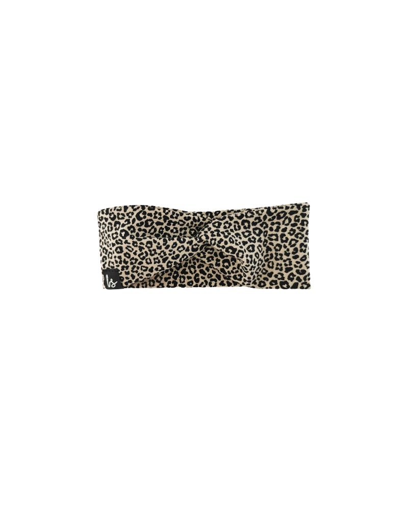 Twist haarbandje luipaard beige (small print)