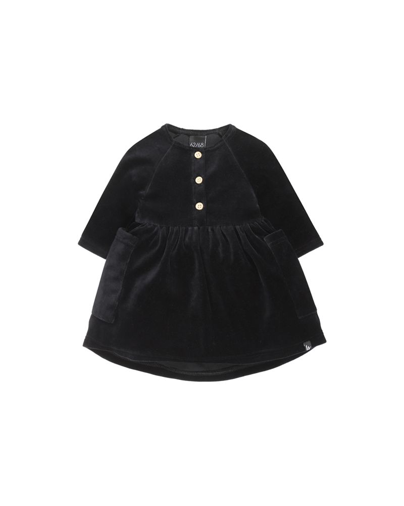 High waist dress velours black
